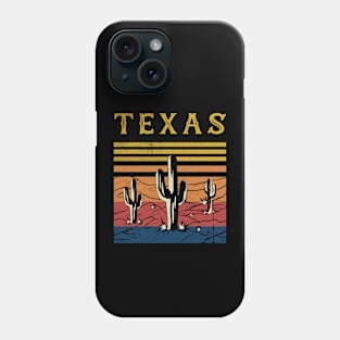 Cactus Vintage Texas Retro Wild Desert Sunset Summer Phone Case