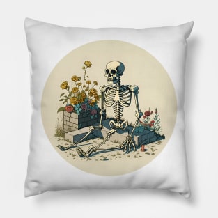 Weltschmerz Skeleton Pillow