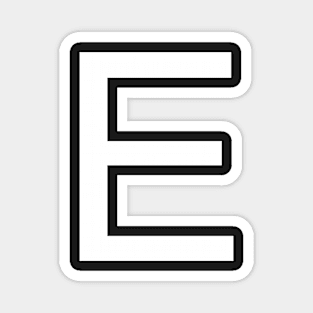 Helvetica E in white Magnet