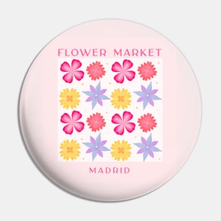 Flower Market Illustration Pin