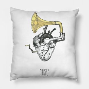 Music comes from the heart Pillow