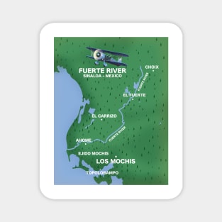 Fuerte River Sinaloa, Mexico travel map Magnet