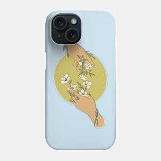 Gemini Zodiac Hands and Flowers Phone Case