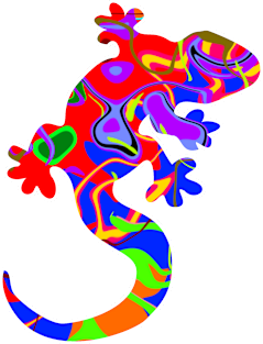 Colorful surreal psychedelic lizard king X Magnet