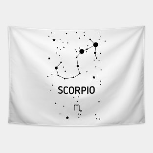 Scorpio Zodiac Sign Constellation (Black Print) Tapestry