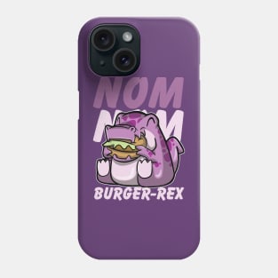 Hungry Cute Tyrannosaurus Rex munching a Burger Hungrily Phone Case