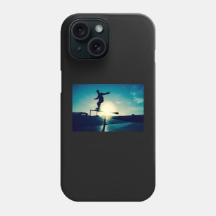 Skateboarder silhouette on a grind Phone Case