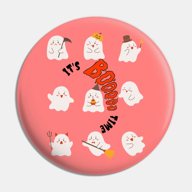 It's Boo Time Shirt, Funny T-Shirt, Cute Ghosts Tee, Halloween Gift Ideas Pin by SailorDesign