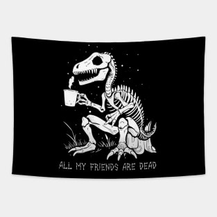 Funny Skeleton Dinosaur Costume Goth Men Women Halloween Tapestry