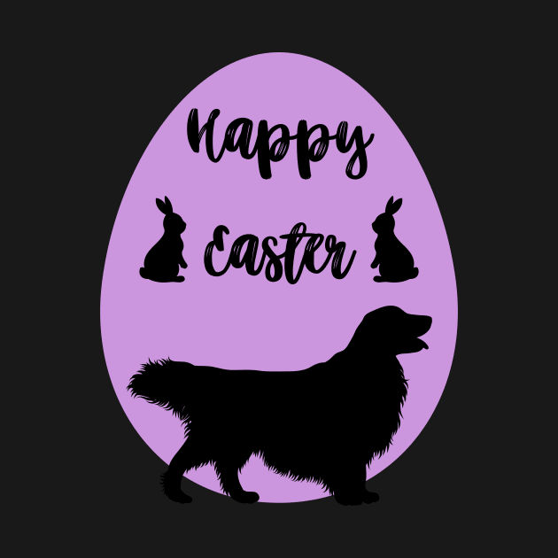 Golden Retriever Dog Silhouette in Happy Easter Egg by Seasonal Dogs