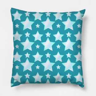 Teal and Aqua Stars Pattern by Cheeky Witch Pillow