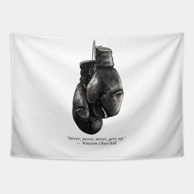 Old Boxing Gloves Tapestry by Mind's Edge Concepts