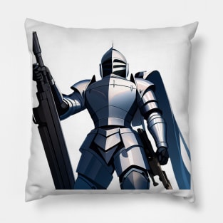 Knight Holding Gun Pillow