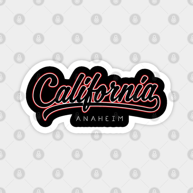 Anaheim California Retro Typography Magnet by EddieBalevo