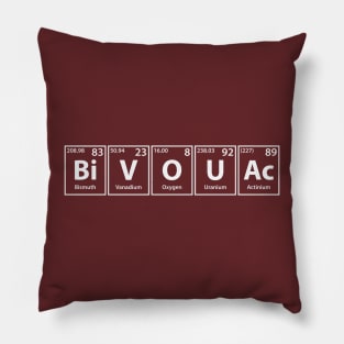 Bivouac (Bi-V-O-U-Ac) Periodic Elements Spelling Pillow