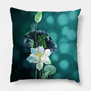 Lotus - Flower Oil Painting Pillow