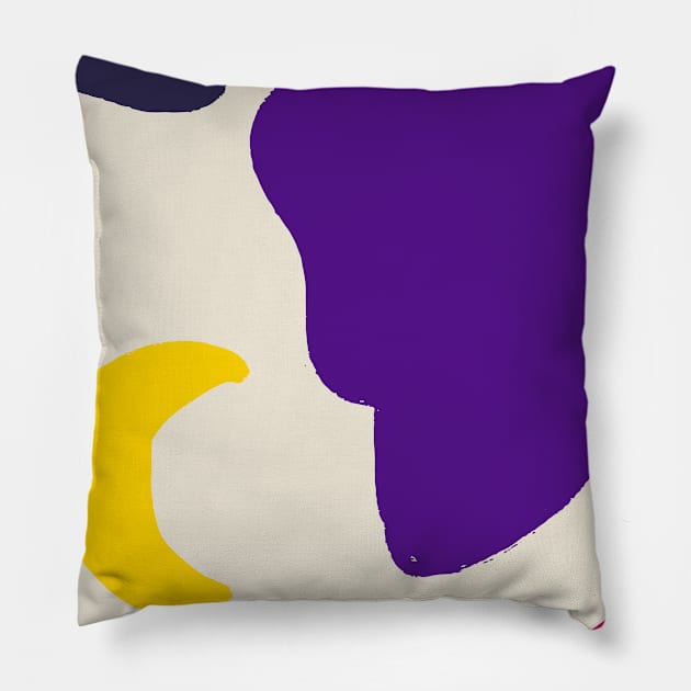 Modern Colorful Space Abstract Art Pillow by nelloryn