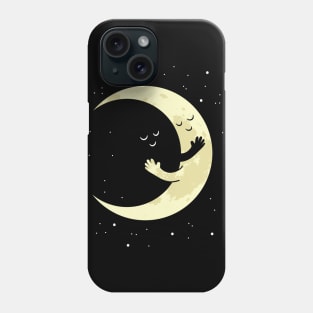 CRESCENT MOON HUG at night Phone Case