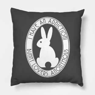 Bunny Lovers Anonymous Oval - Light On Dark Pillow