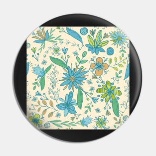 Hand drawn floral pattern Pin