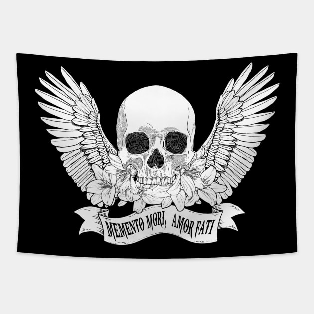 Memento Mori Amor Fati Tapestry by themightylex