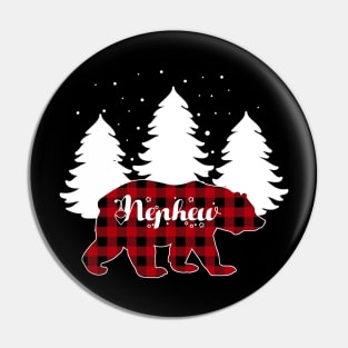 Buffalo Red Plaid Nephew Bear Matching Family Christmas Pin