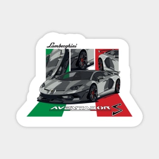 Lamborghini Aventador with Italian flag Magnet