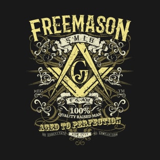 Aged Perfection Square & Compass Masonic Freemason T-Shirt