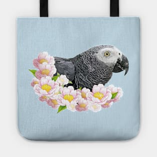 Gray parrot Tote