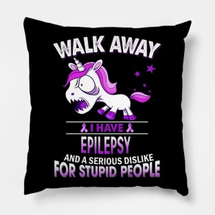 funny epilepsy grumpy unicorn warrior Pillow