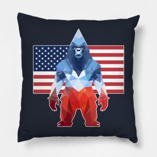 Geometric Bigfoot 4th of July Design Pillow