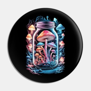 Mystical Jar of Illuminated Mushrooms Pin