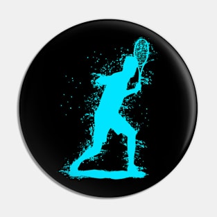 Abstract Watercolor style Tennis Art - Sky Blue Pin