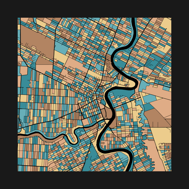 Winnipeg Map Pattern in Mid Century Pastel by PatternMaps