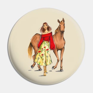 Lady and The Horse Pin