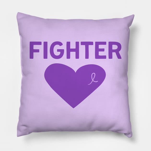 Eating Disorder Warrior Gift Purple Ribbon Gift Lupus Fibromyalgia Anorexia Alzheimers Pillow by InnerMagic