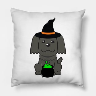 Cute black dog is a witch Pillow