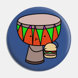 Djembe Eating a Hamburger Pin