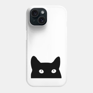 Peeking Black Cat Phone Case