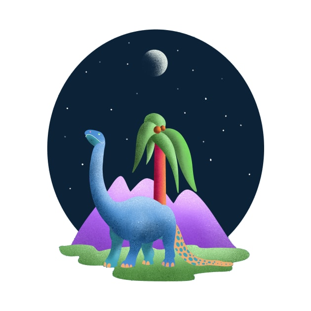 Brontosaurus Dinosaur by Renee Ciufo Illustration