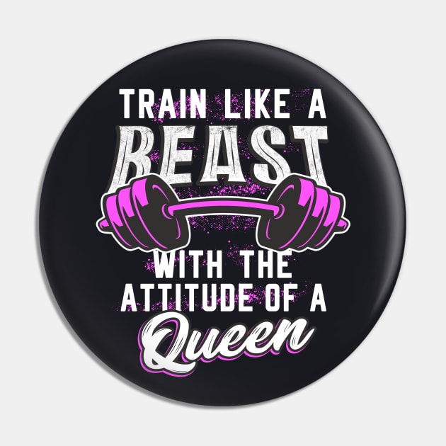 Gym Fitness Beast Queen Women Gifts Pin