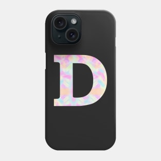 The Letter D Rainbow Brushed Design Phone Case