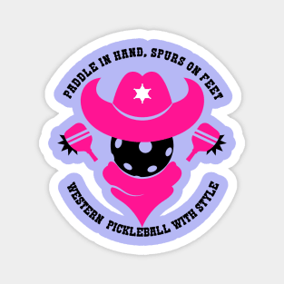 Riding the Pink Pickleball Frontier Magnet