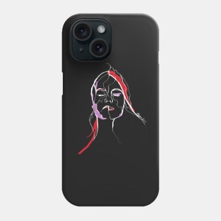 Single Line - Woman Portrait (White) Phone Case