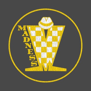 Madness Vintage Plastisol Texture Checkerboard Gold & White T-Shirt