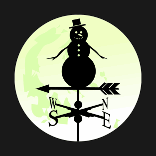 Snowman Moon Silhouette Weathervane T-Shirt