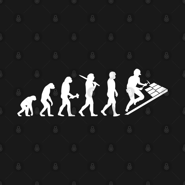 Roofer Tiler Thatcher Slater Evolution Gift Darwin by Krautshirts