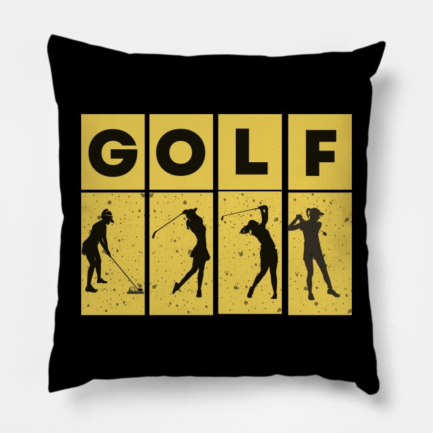 golf match play Pillow by Eva Passi Arts