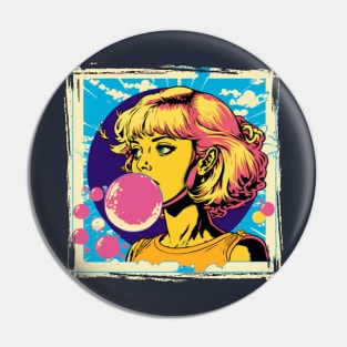 Girl chewing gum Pin
