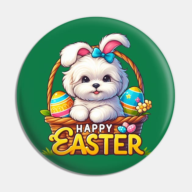 Maltipoo Easter Bunny Pin by BukovskyART